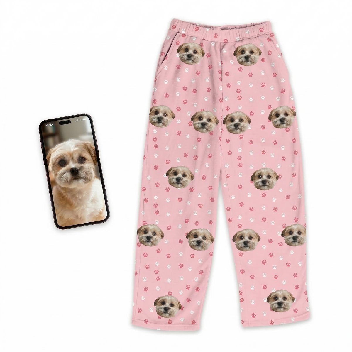 Kids Custom Pet Face Fleece Pajama Pants