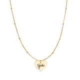 GoldSatelliteEngravedScriptHeartCharm