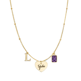 GoldSatelliteEngravedScriptHeartCharm2