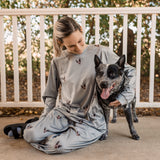 Adult Custom Pet Face Jogger Pajamas - Slate Gray
