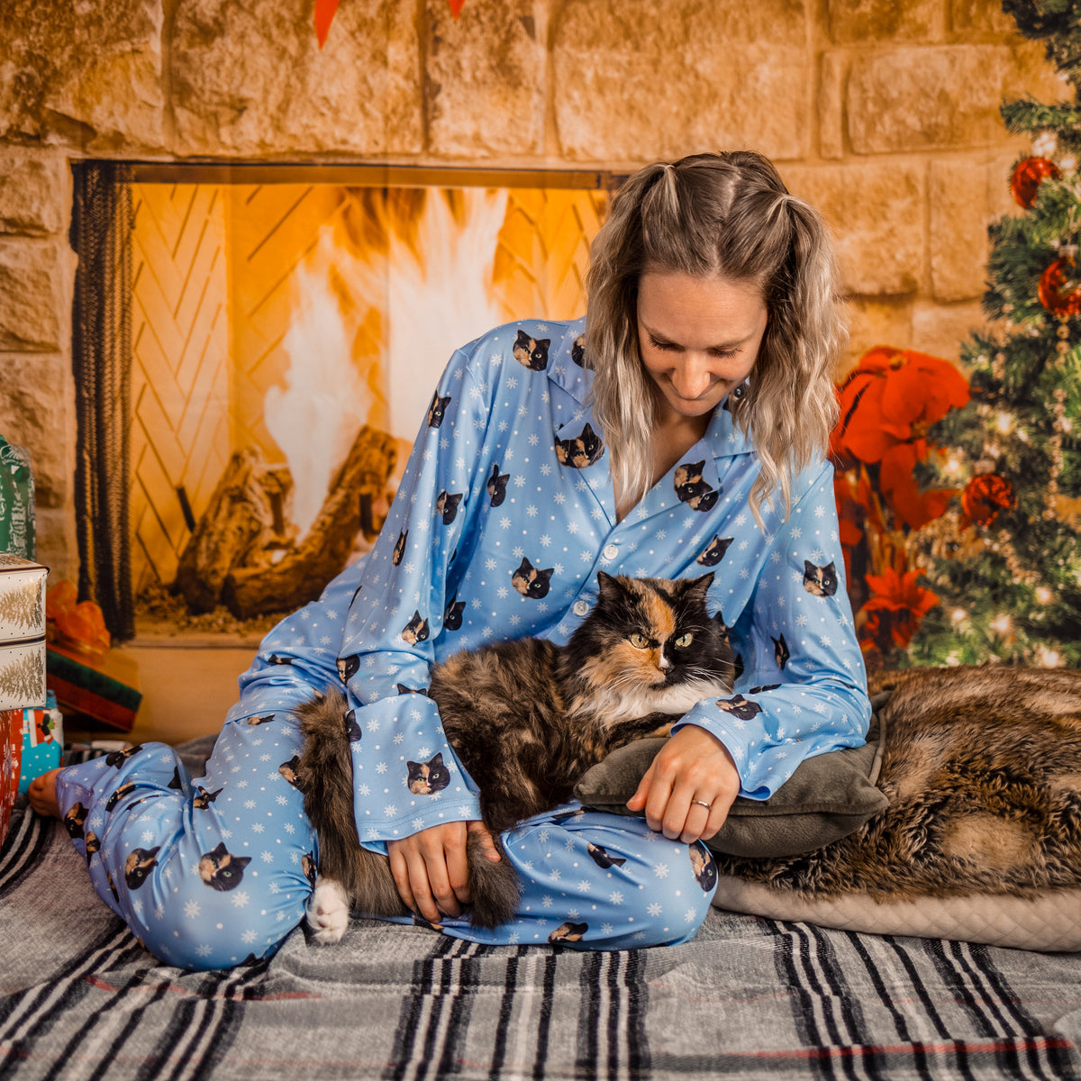Custom Pet Face Christmas Pajamas