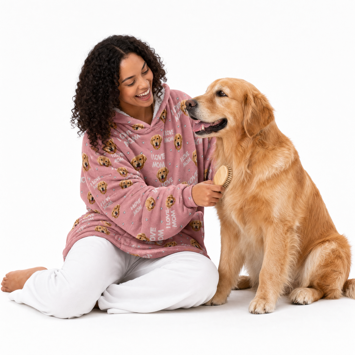 Adult Custom Pet Face Fleece Blanket Hoodie