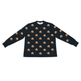 These are pajama long sleeve shirt in a black color with repeating pet faces on them[LongSleevePajamaShirt]