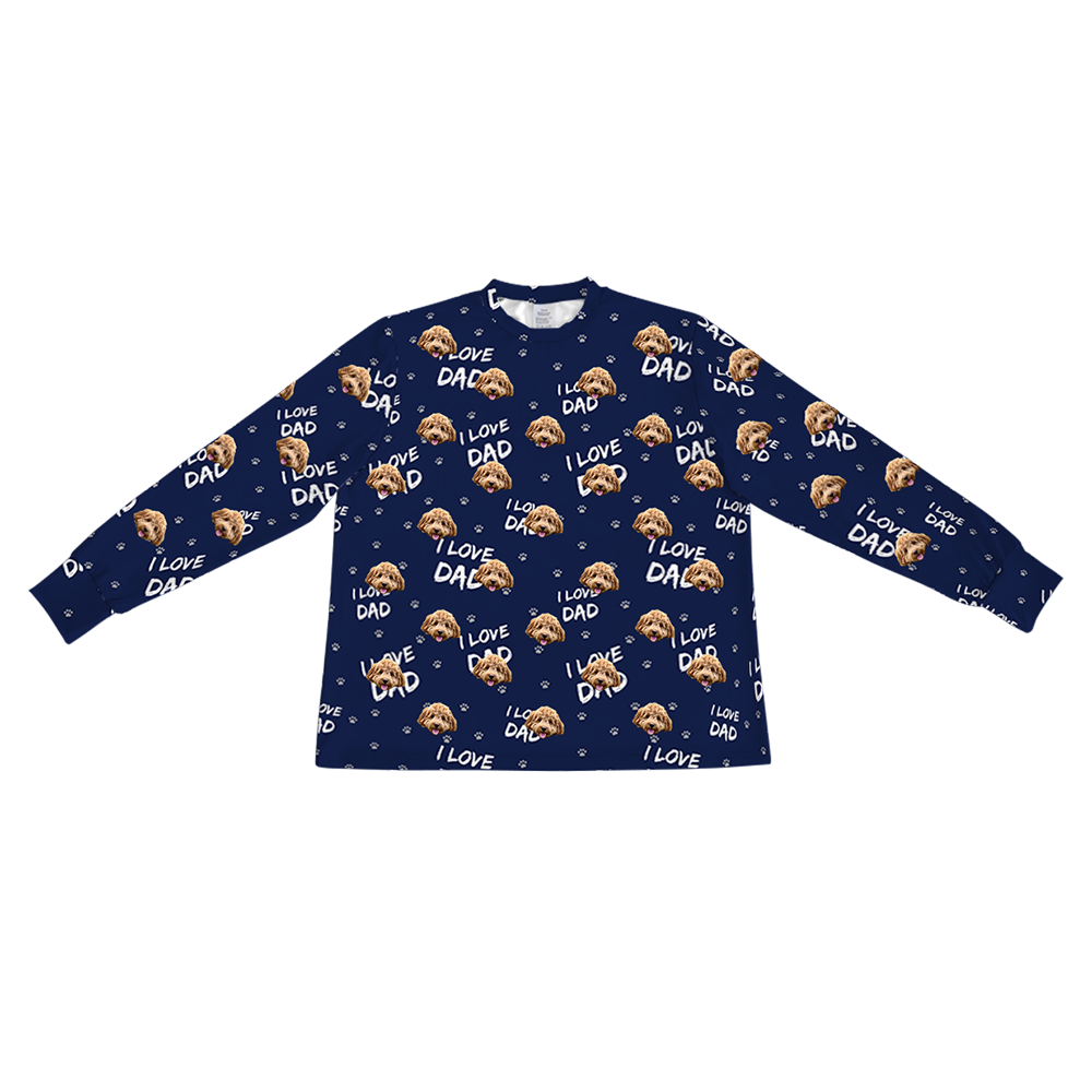 ILoveDad-NavyLongSleevePajamaShirt