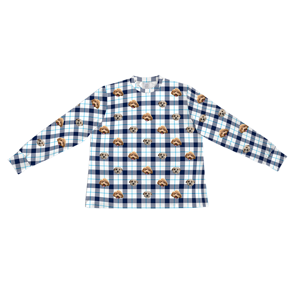 BluePlaidLongSleevePajamaShirt2PetImages(+$4.00)