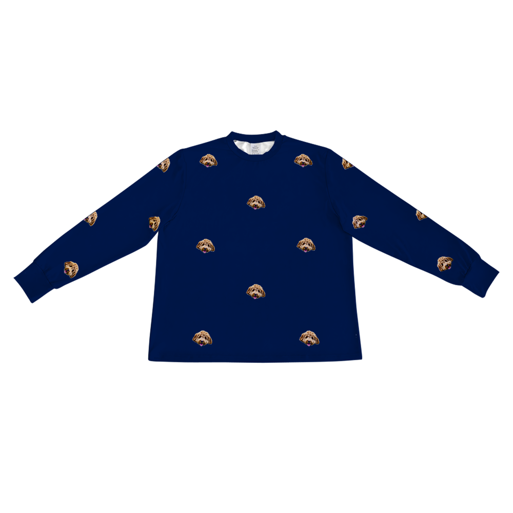 NavyLongSleevePajamaShirt1PetImage