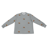 These are pajama long sleeve shirt in a gray color with repeating pet faces on them[LongSleevePajamaShirt]