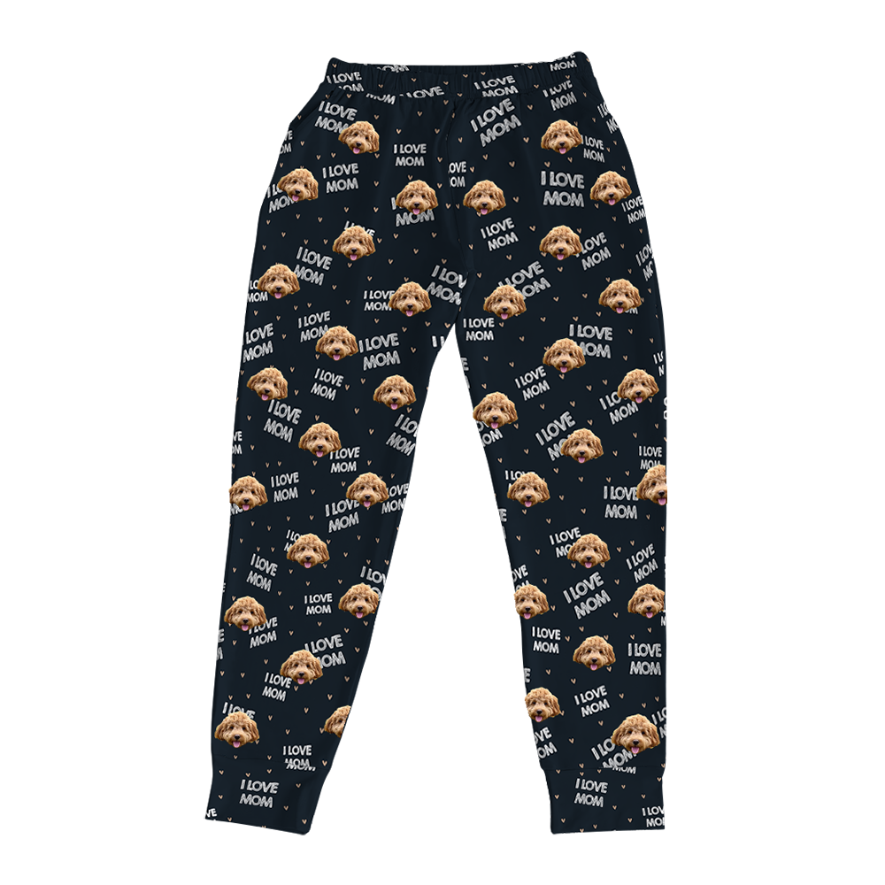 ILoveMom-BlackJoggerPajamaPants