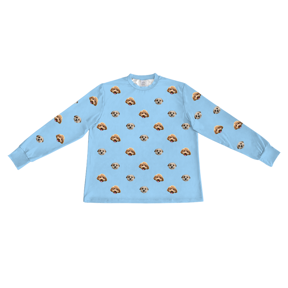 SkyBlueLongSleevePajamaShirt2Pets