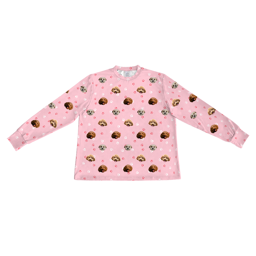 LightPinkPawsLongSleevePajamaShirt3Pets