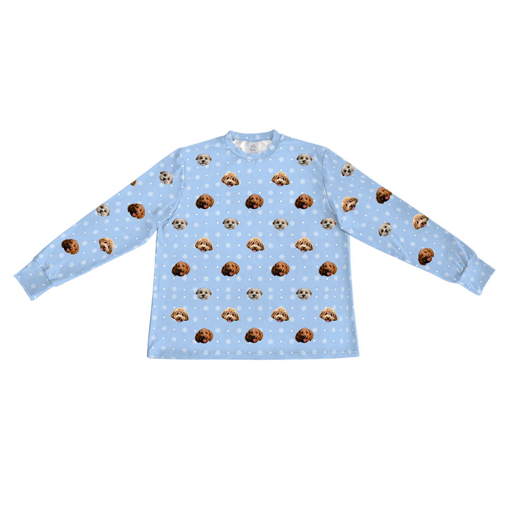 SnowflakesLongSleevePajamaShirt3PetImages(+$8.00)