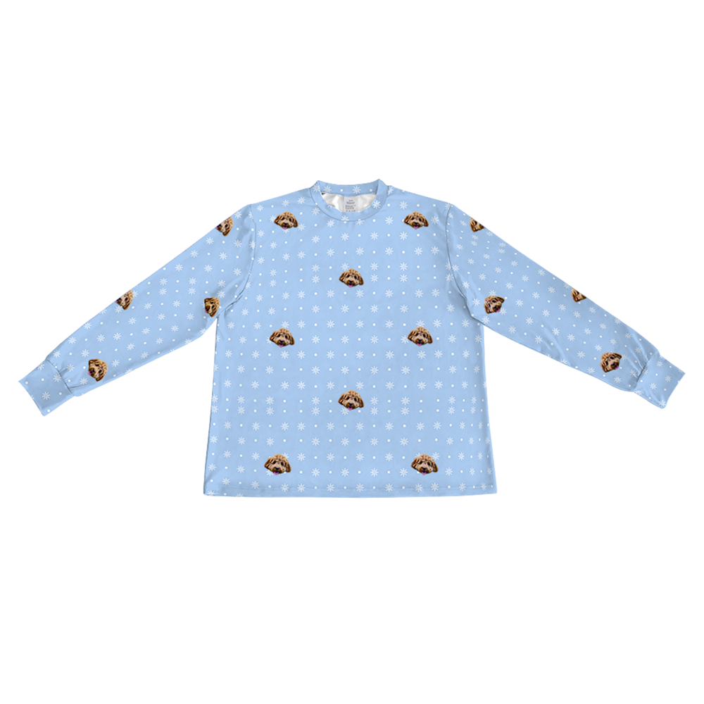 SnowflakesLongSleevePajamaShirt1PetImage