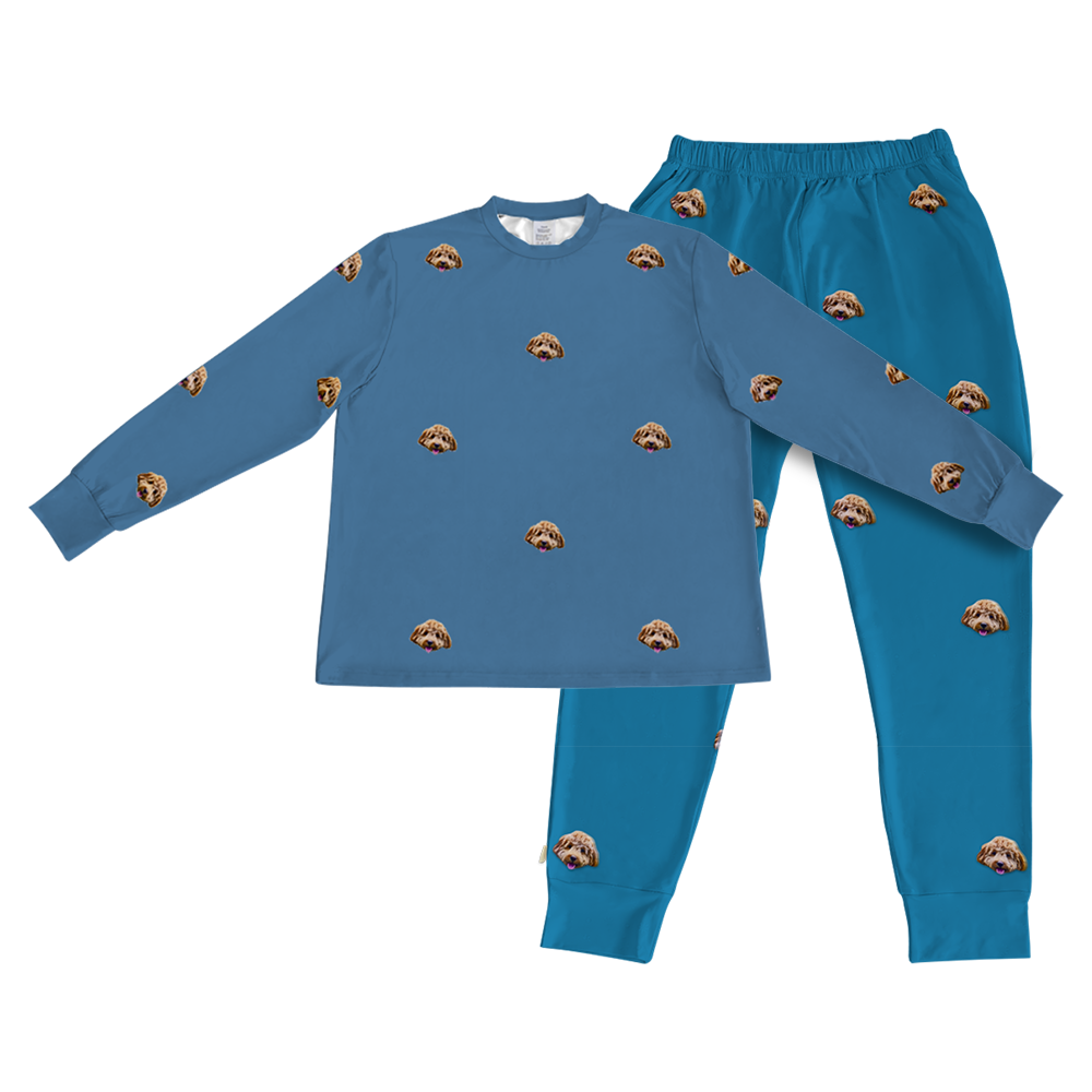 SolidBluePajamaSet(Shirt&amp;Pants)1PetImage