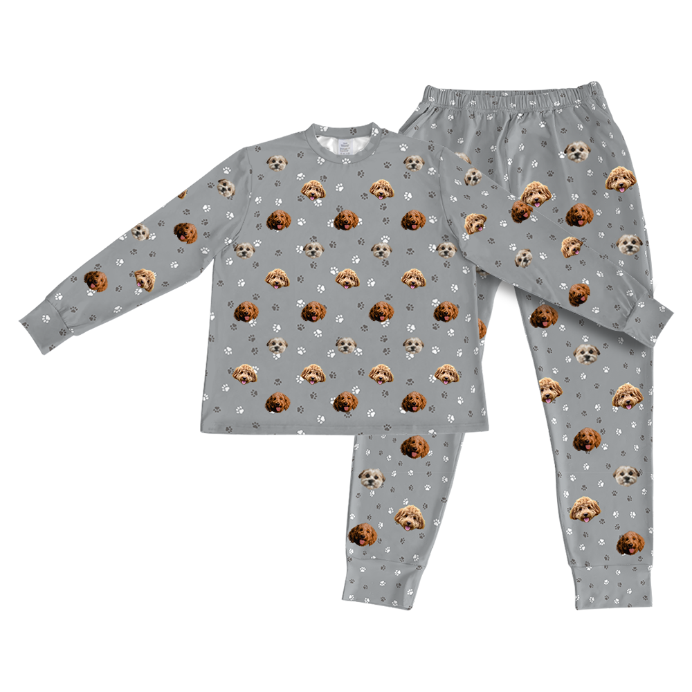 SlateGrayPawsPajamaSet(Shirt&amp;Pants)3PetImages(+$8.00)