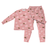 This is a jogger pajama set contains a long sleeve shirt with buttons and a long pajama[PajamaSet(Shirt&Joggers)]