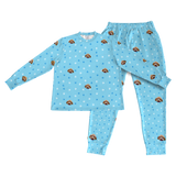 This is a jogger pajama set contains a long sleeve shirt with buttons and a long pajama[PajamaSet(Shirt&Joggers)]