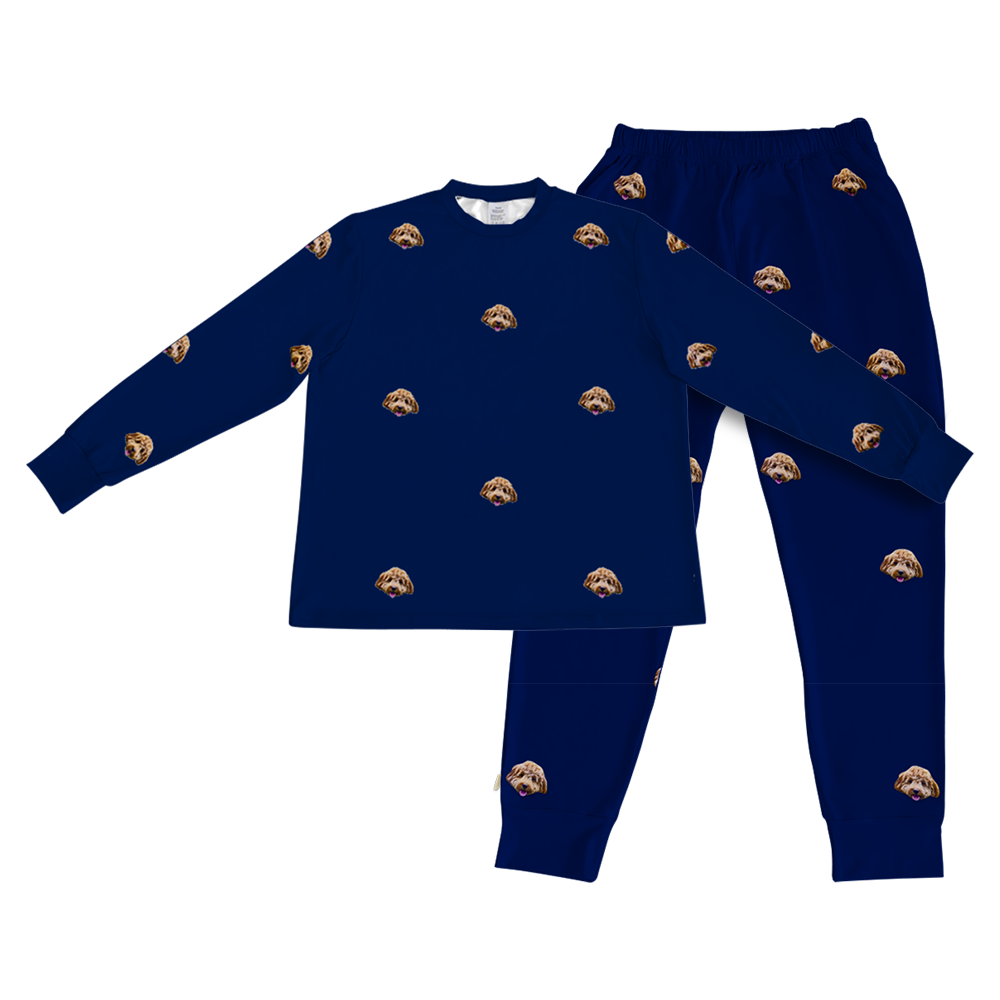 NavyPajamaSet(Shirt&amp;Pants)1PetImage