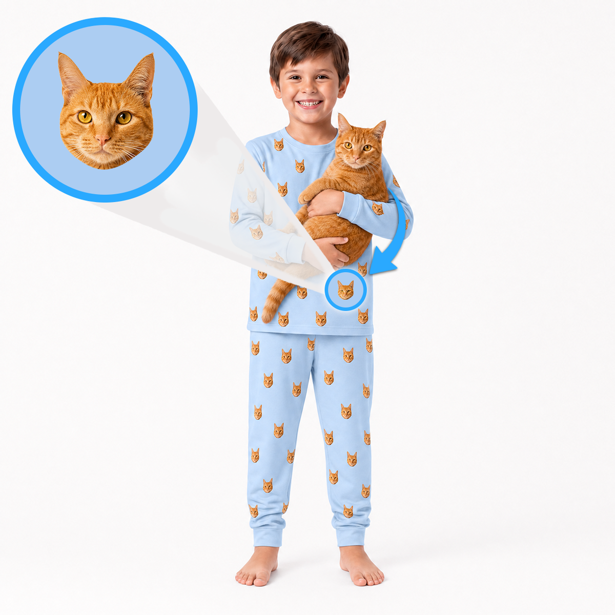 Kids Custom Pet Face Jogger Pajamas