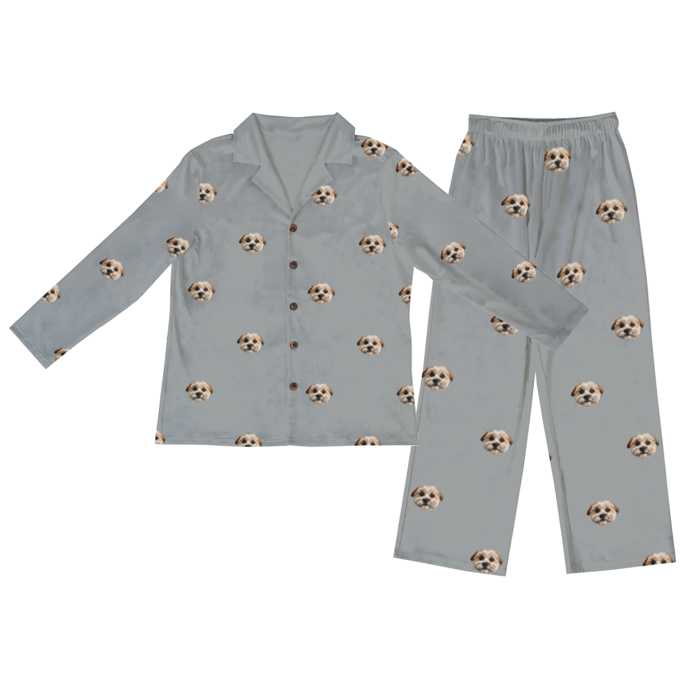 SlateGrayPajamaSet(Shirt&Pants)1Pet