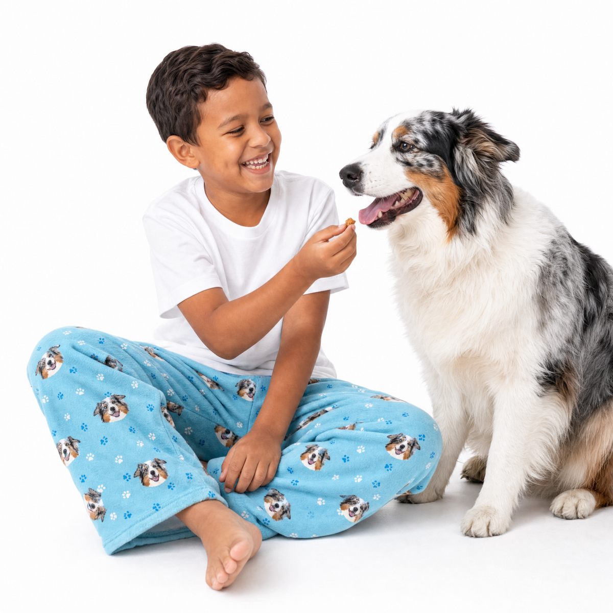 Kids Custom Pet Face Fleece Pajama Pants