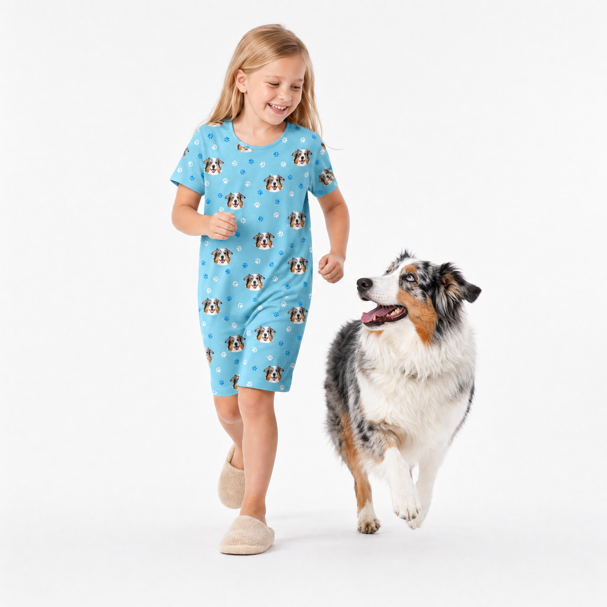 Kids Custom Pet Face Nightgowns