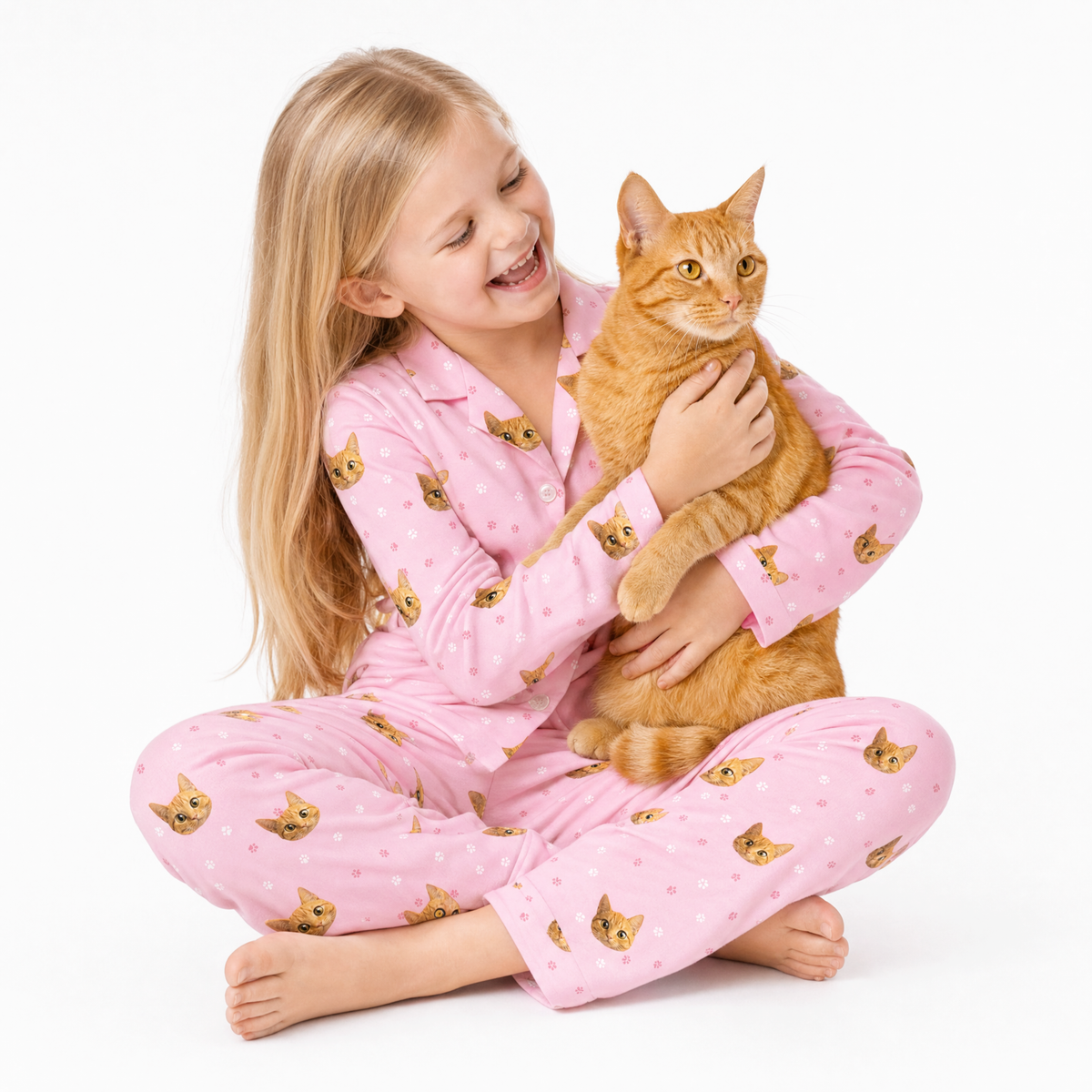 Kids Custom Cartoon Pet Face Pajamas