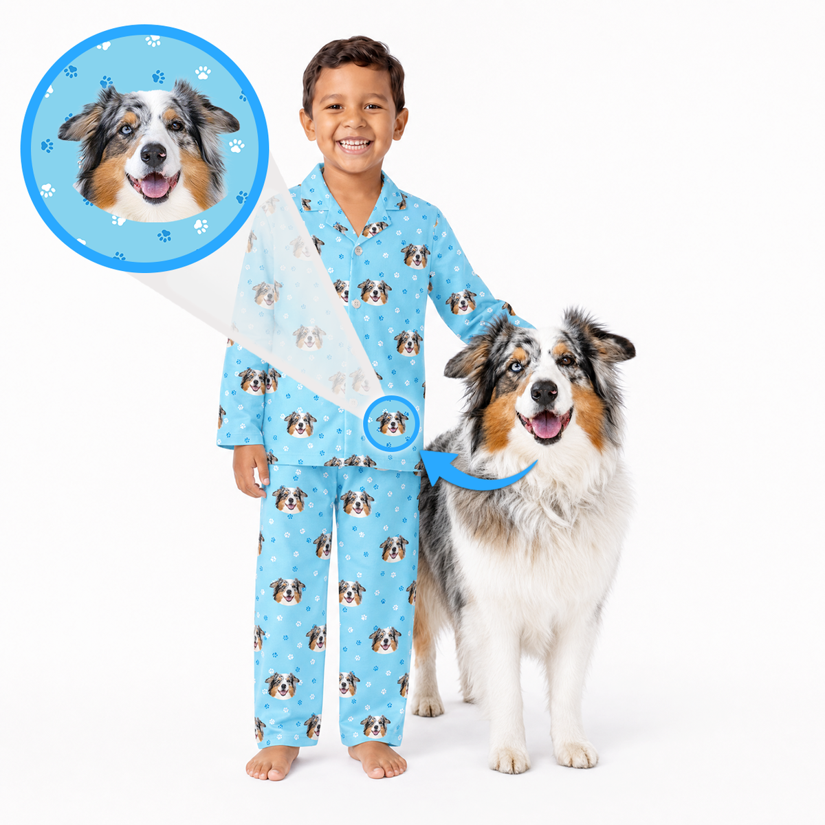 Kids Custom Pet Face Pajamas