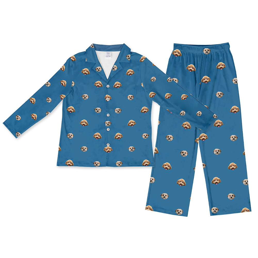 SolidBluePajamaSet(Shirt&amp;Pants)2PetImages(+$4.00)