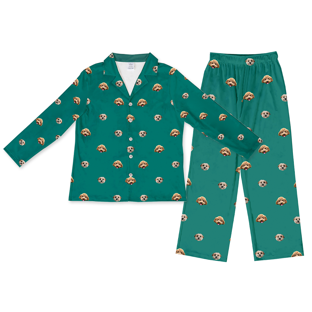 SolidGreenPajamaSet(Shirt&amp;Pants)2PetImages(+$4.00)