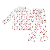 This is a pajama set contains a long sleeve shirt with buttons and a long pajama[PawfectloveLongSleevePajamaShirt&PantsSet($93.00)]