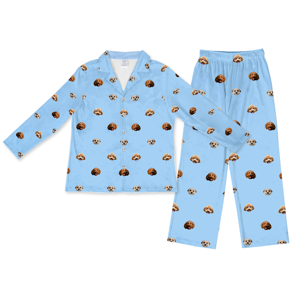 SkyBlueLongPajamaSet(LongSleeveShirt&Pants)3Pets