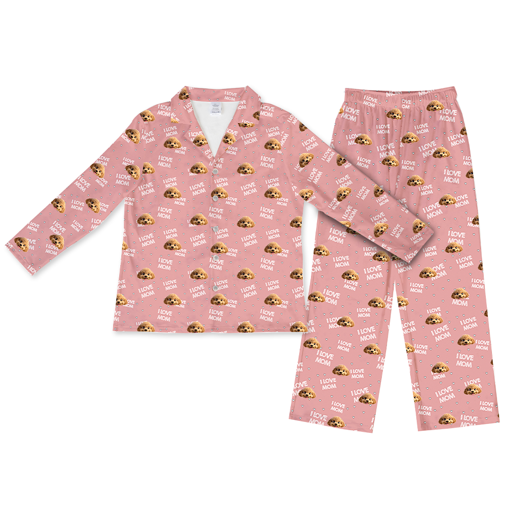 This is a cartoon pajama set contains a long sleeve shirt with buttons and a long pajama[LongSleevePajamaShirt&PantsSet]
