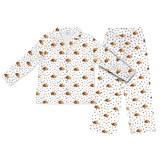 This is a cartoon pajama set contains a long sleeve shirt with buttons and a long pajama[LongSleevePajamaShirt&PantsSet]