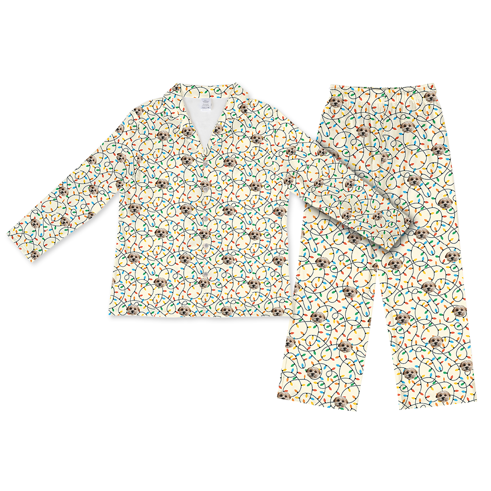 ChristmasLightsLongSleevePajamaShirt&PantsSet