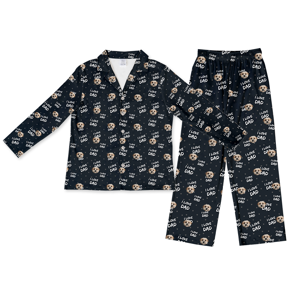 This is a pajama set contains a long sleeve shirt with buttons and a long pajama[LongSleevePajamaShirt&PantsSet($93.00)]