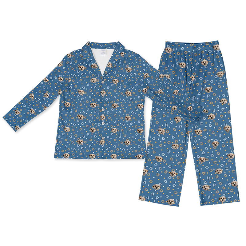 StarofDavidLongSleevePajamaShirt&PantsSet