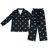 This is a pajama set contains a long sleeve shirt with buttons and a long pajama[LongSleevePajamaShirt&PantsSet($93.00)]