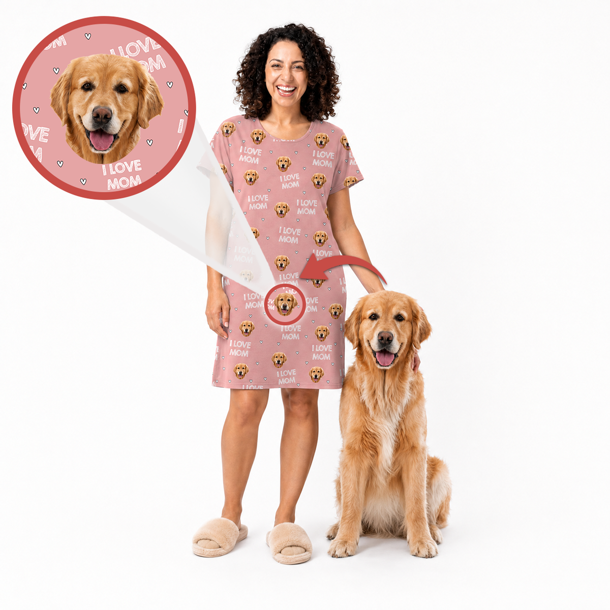 Adult Custom Pet Face Nightgowns