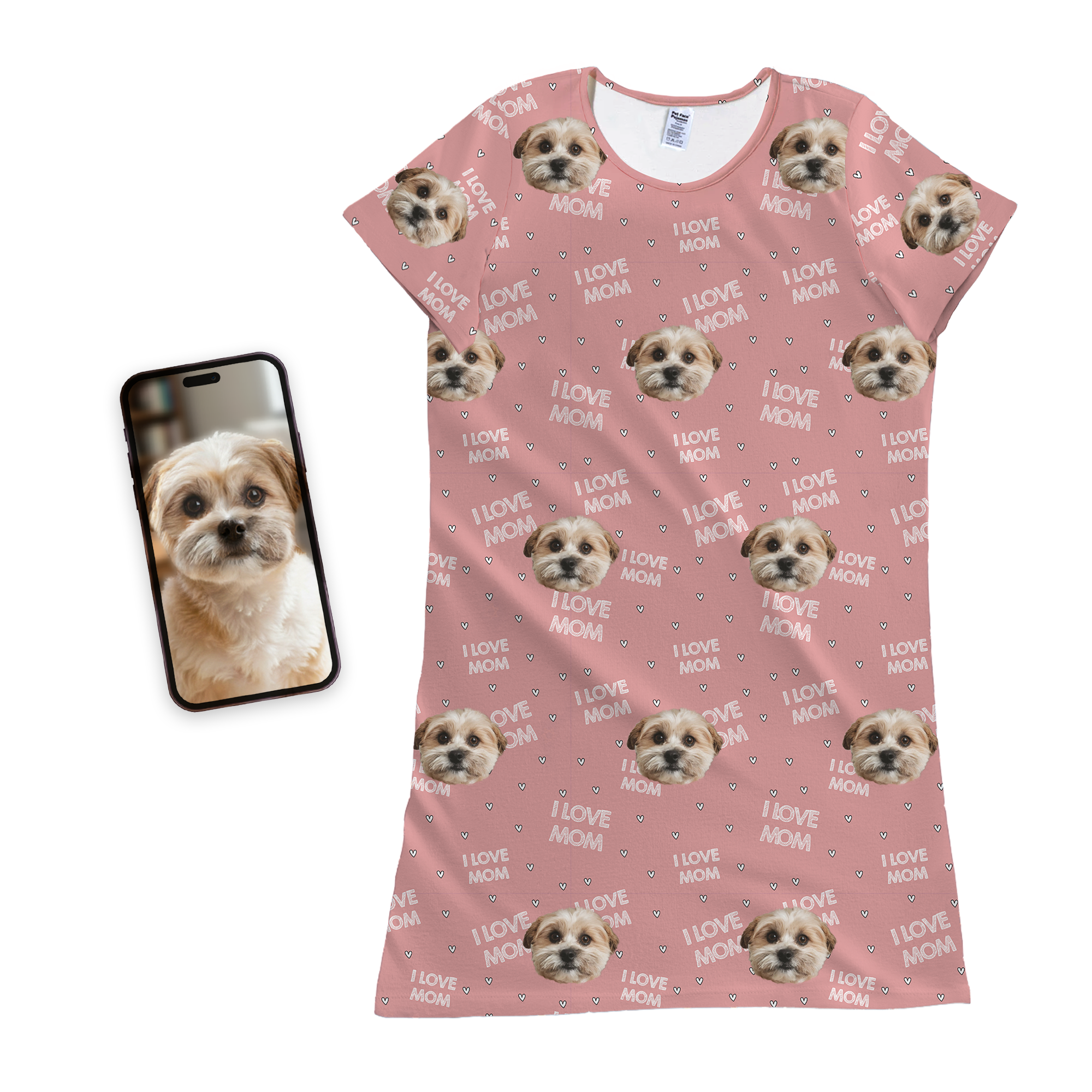 Nightgown with dog faces