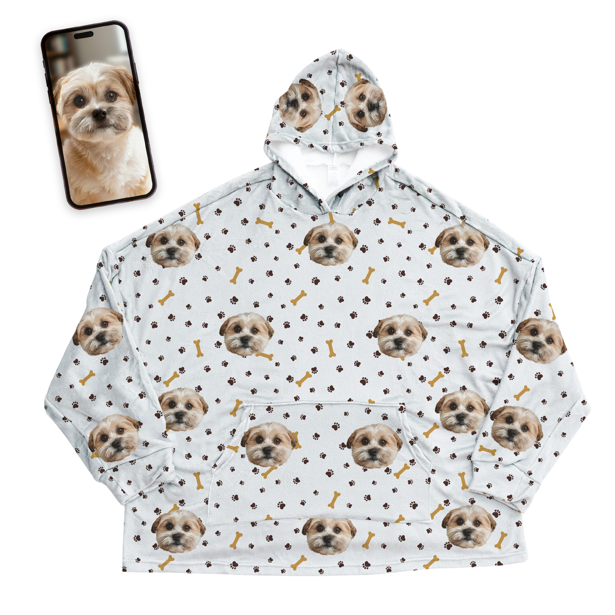 Custom Pet Face Wearable Blanket