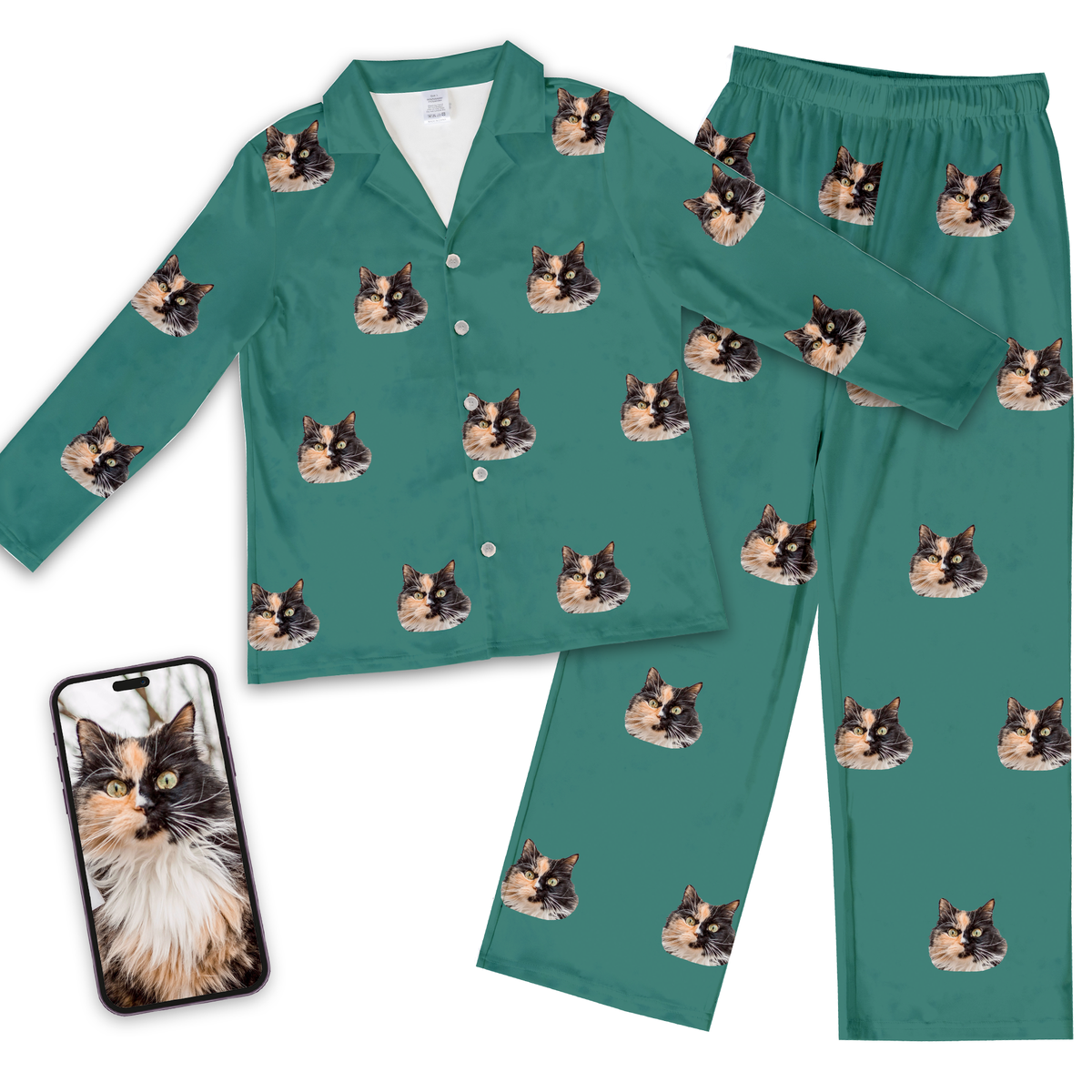 Custom Cat Face Pajamas