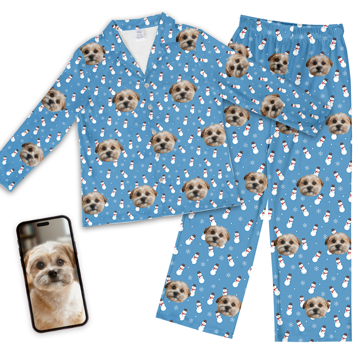 Custom Pet Face Christmas Pajamas