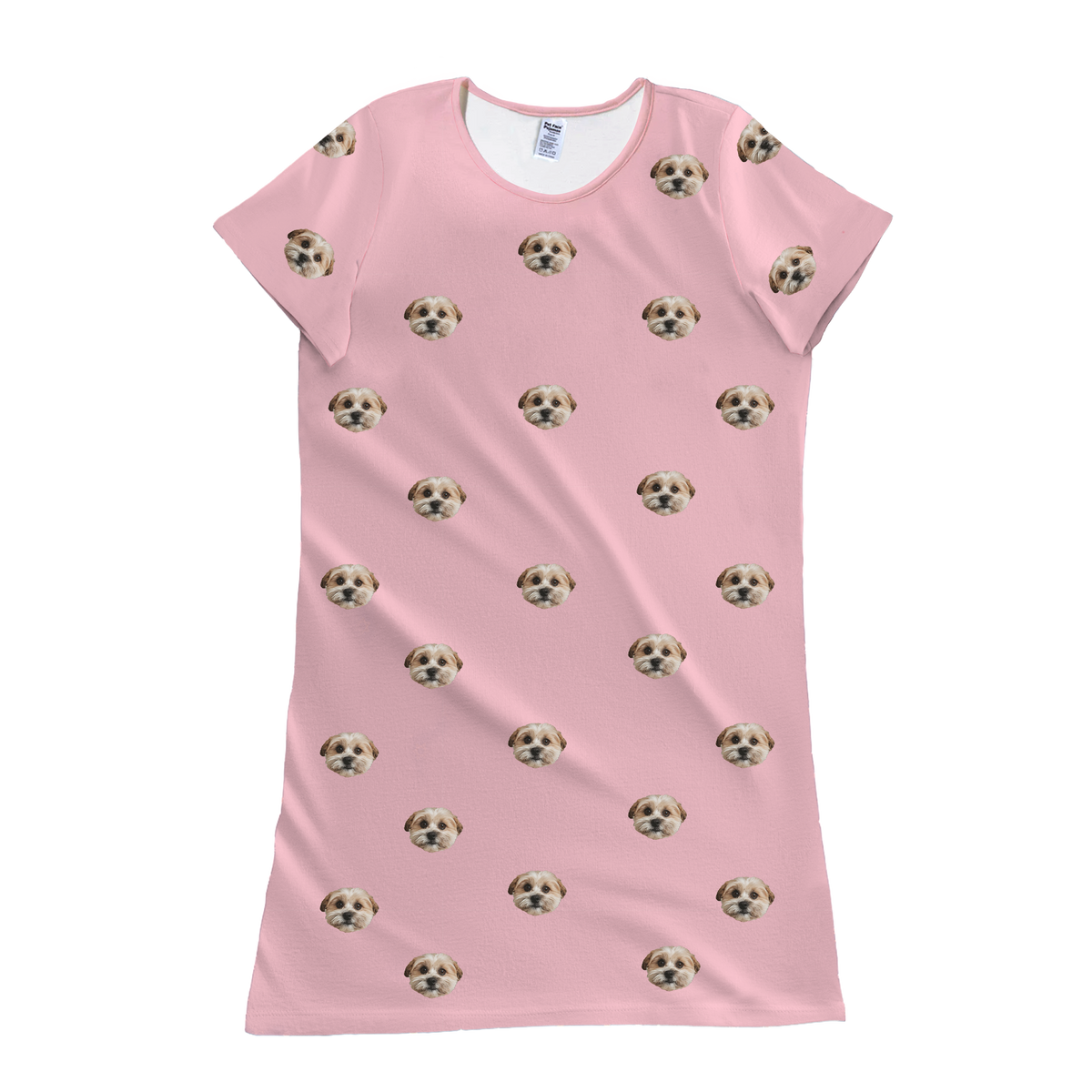 Pink nightgown with dog pattern on a white background[PinkDream]