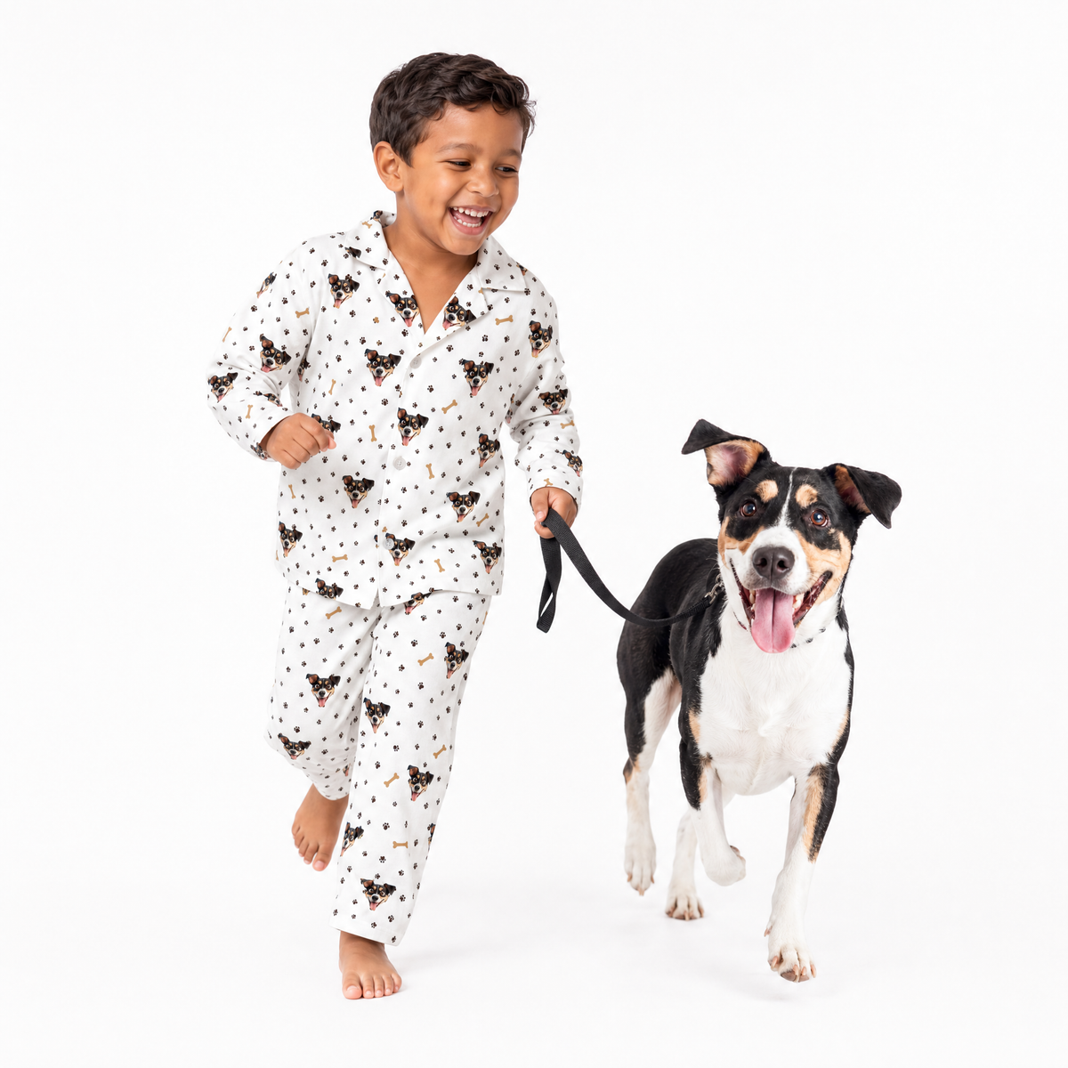 Kids Custom Cartoon Pet Face Pajamas