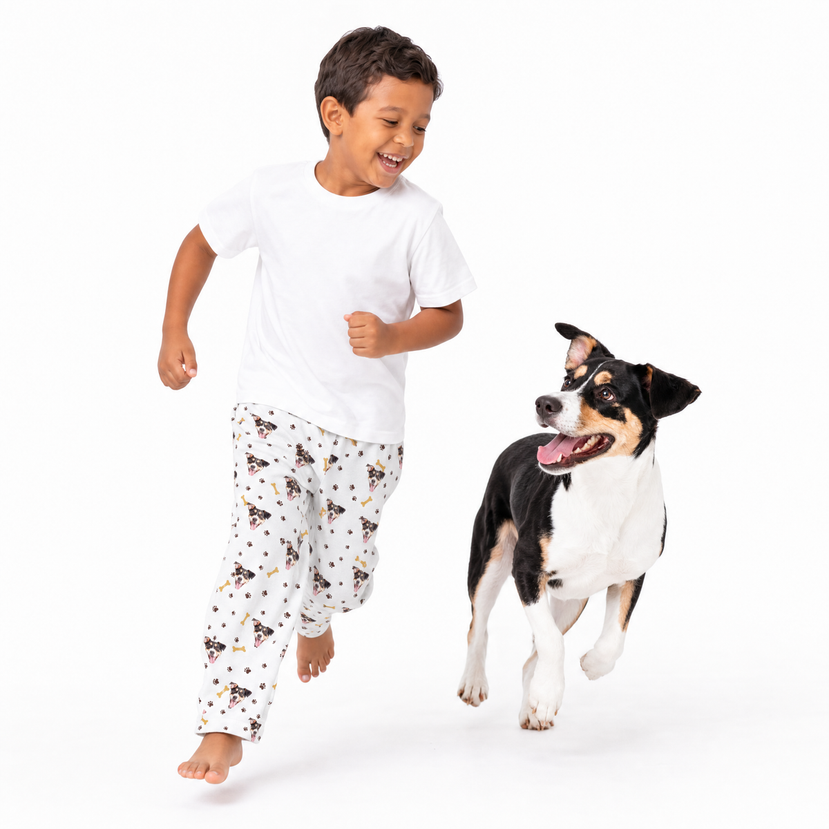 Kids Custom Pet Face Fleece Pajama Pants