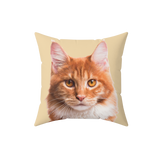 Yellow pillow with the face of a cat [ButterYellowImageCutOut]
