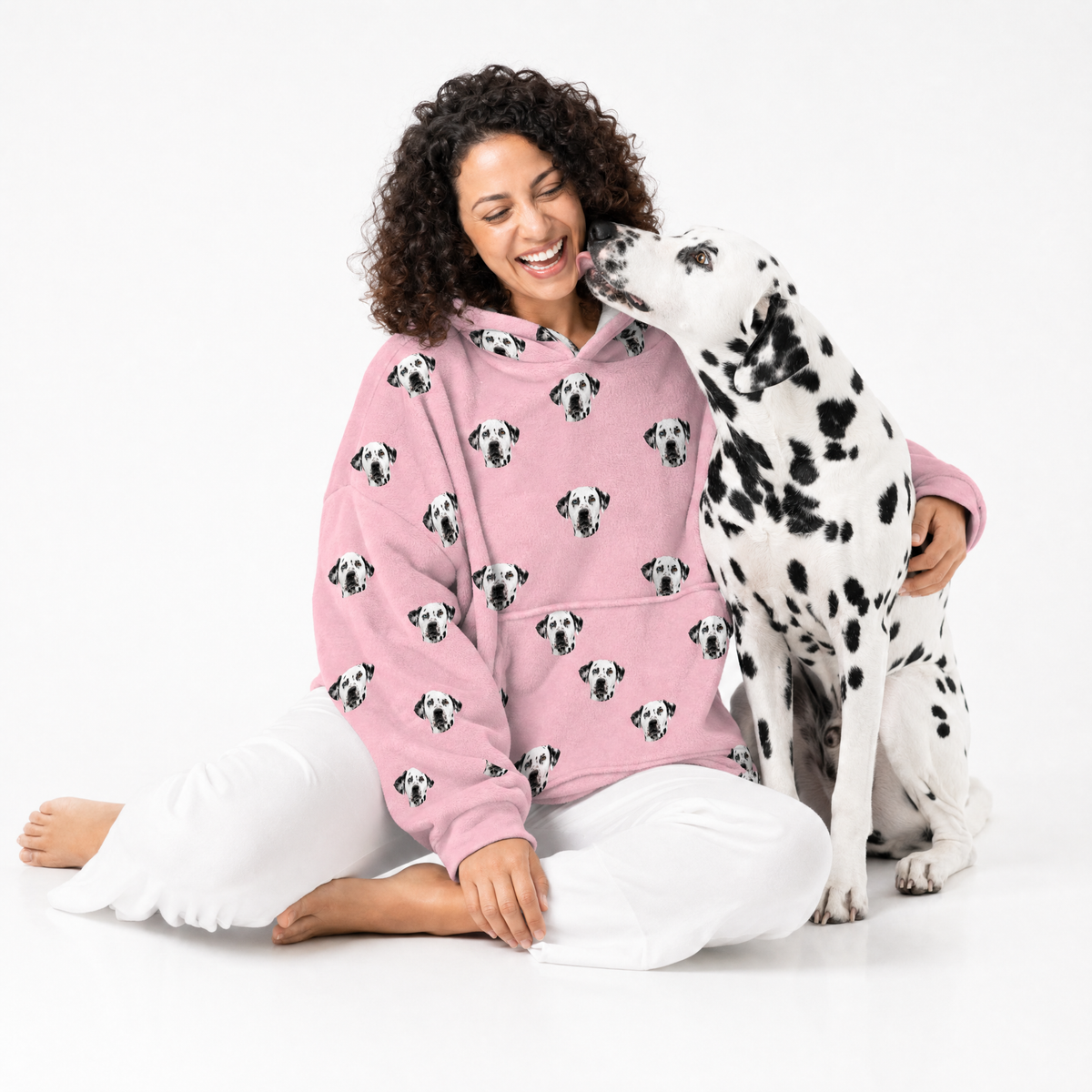 Adult Custom Pet Face Fleece Blanket Hoodie