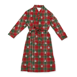 This is a robe in a Christmas Plaid print with repeating pet faces on it[ChristmasPlaidRobe]