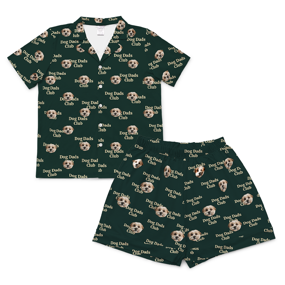 DogDadsClub-GreenShortSleevePajamaShirt&amp;ShortsSet