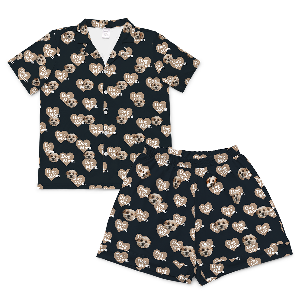 DogMom-BlackShortSleevePajamaShirt&amp;ShortsSet